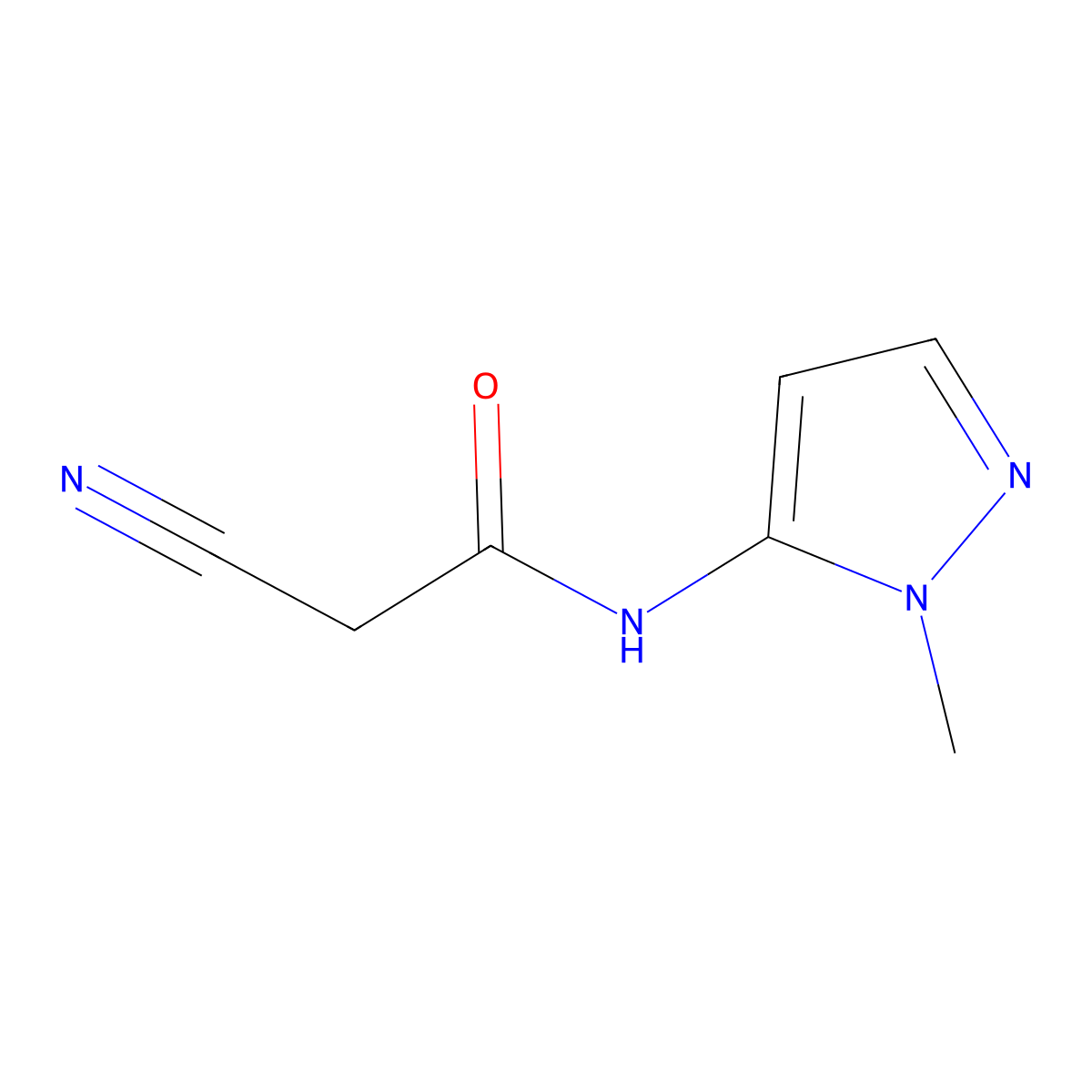 2-cyano-N-(1-methyl-1H-pyrazol-5-yl)acetamide molecular structure, CAS 678966-93-3