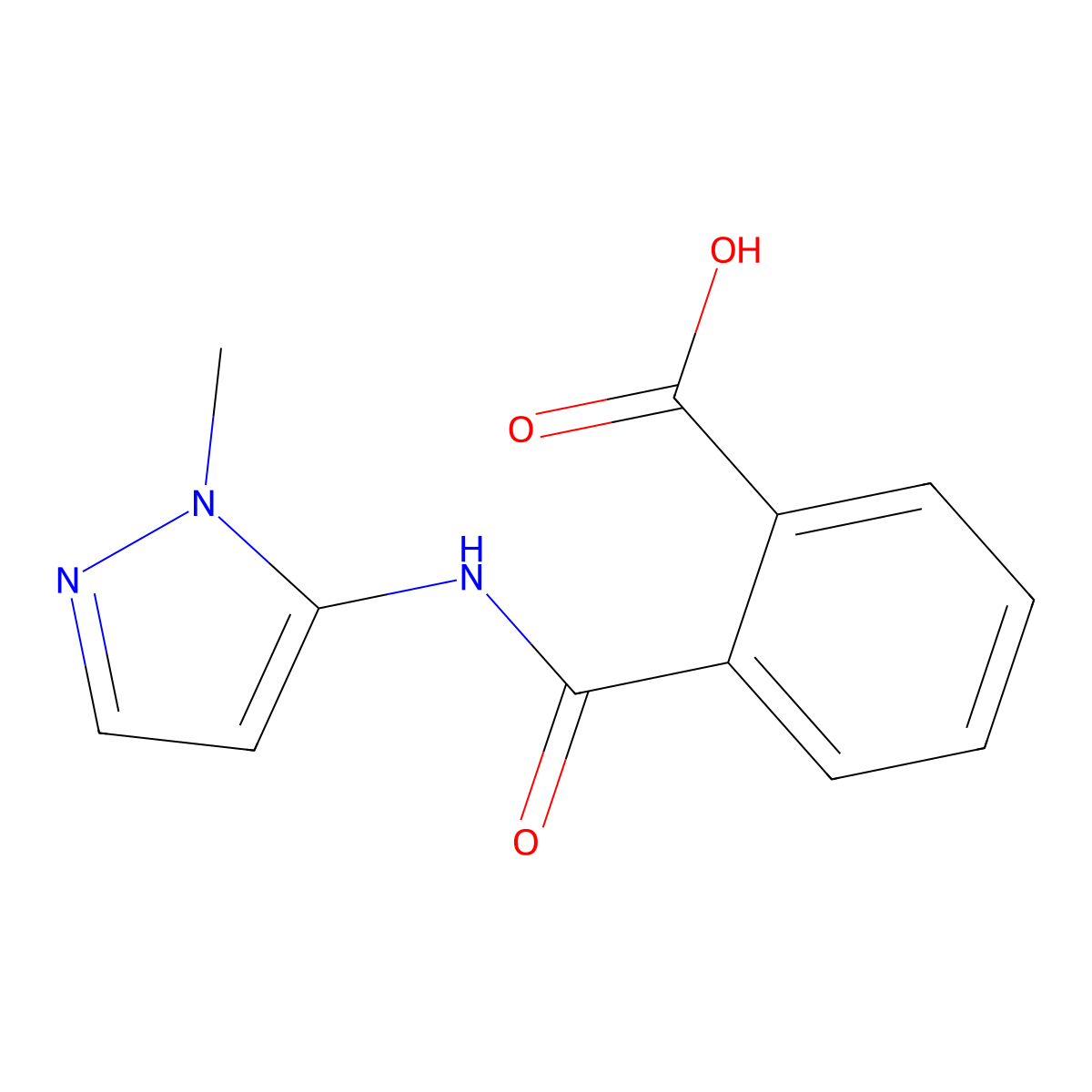 2-[(2-methylpyrazol-3-yl)carbamoyl]benzoic Acid molecular structure, CAS 678967-82-3
