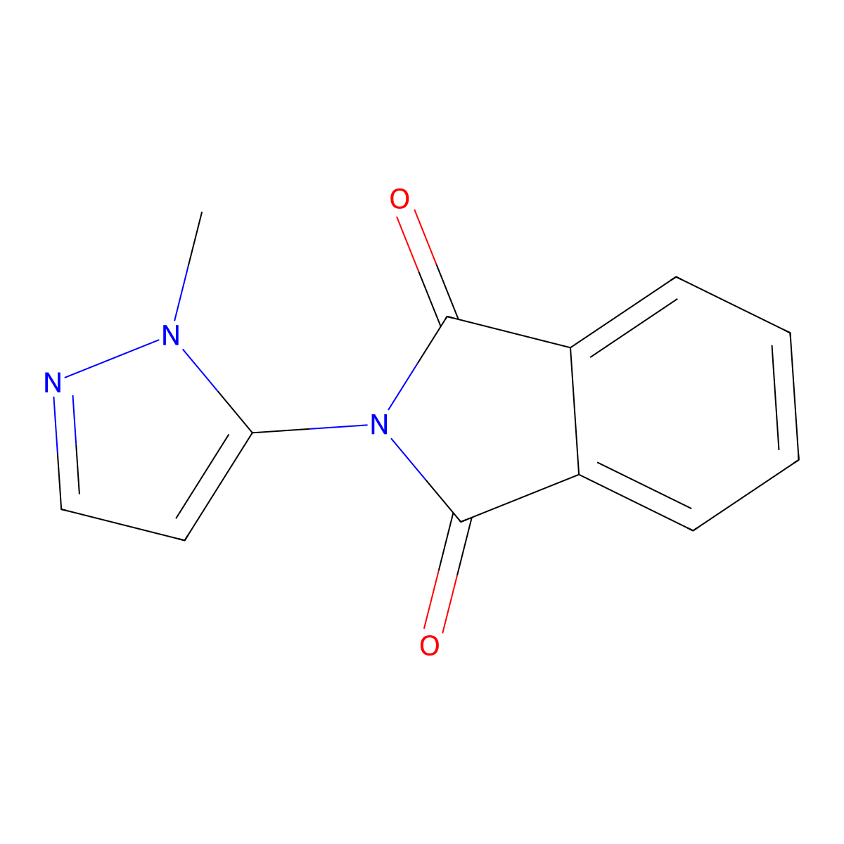 2-(1-methyl-1H-pyrazol-5-yl)-2,3-dihydro-1H-isoindole-1,3-dione molecular structure, CAS 678967-84-5