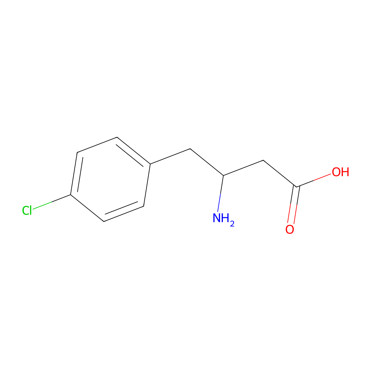 (R)-3-Amino-4-(4-chlorophenyl)butanoic acid molecular structure, CAS 678969-21-6