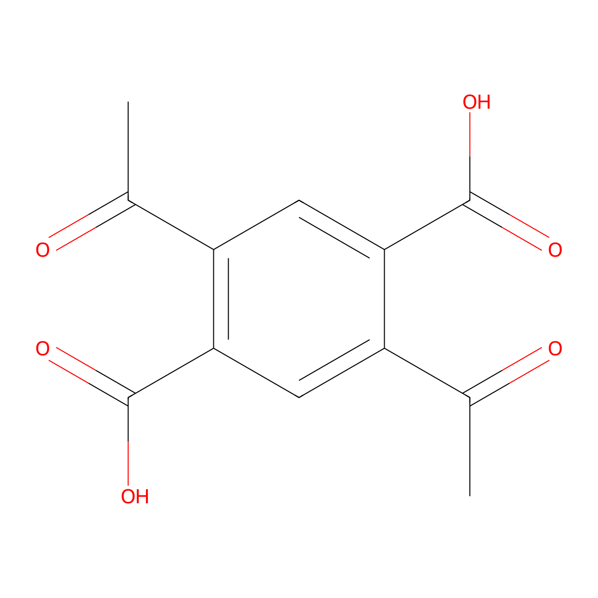 2,5-Diacetyl-terephthalic acid molecular structure, CAS 67897-32-9
