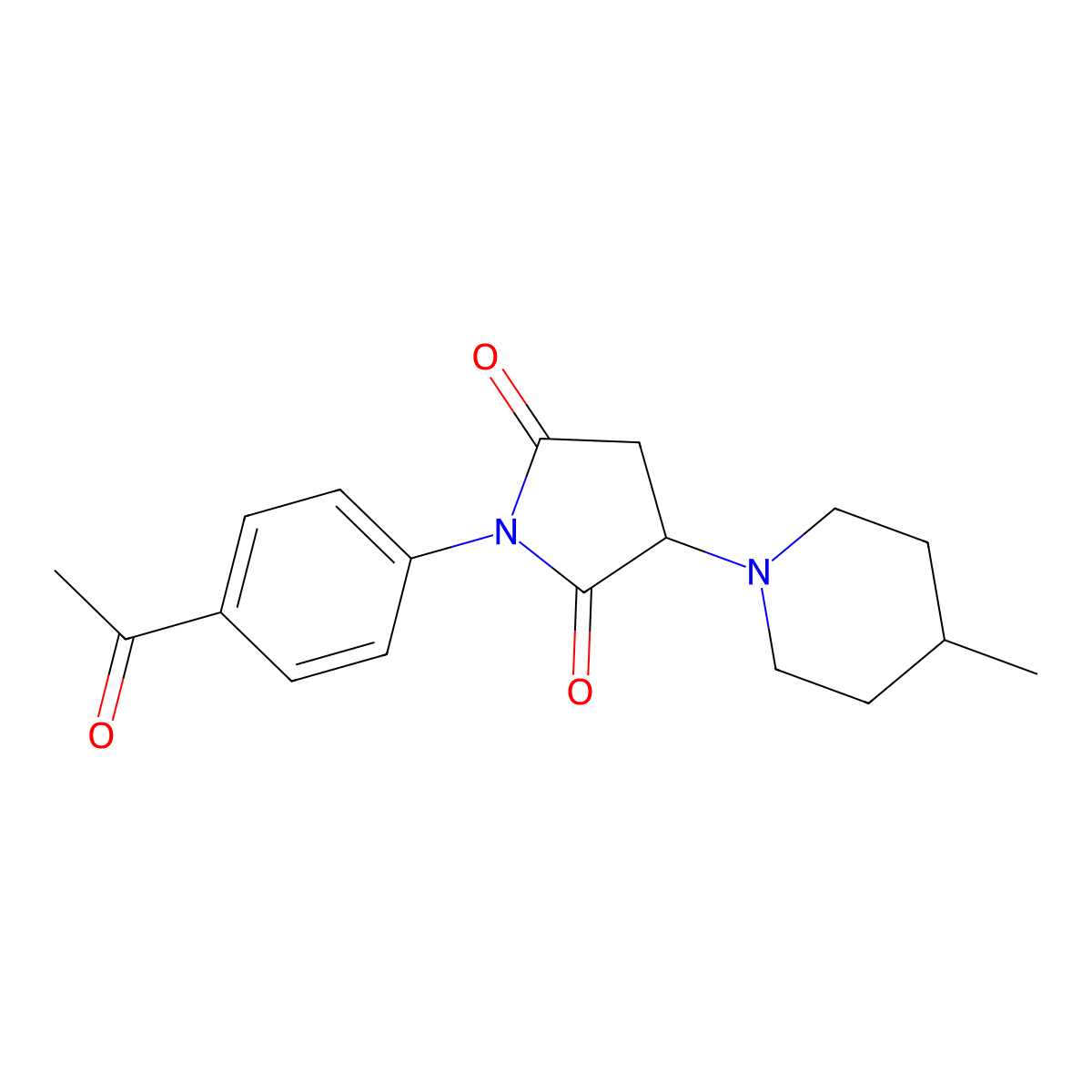 1-(4-Acetylphenyl)-3-(4-methylpiperidin-1-yl)pyrrolidine-2,5-dione molecular structure, CAS 678973-02-9