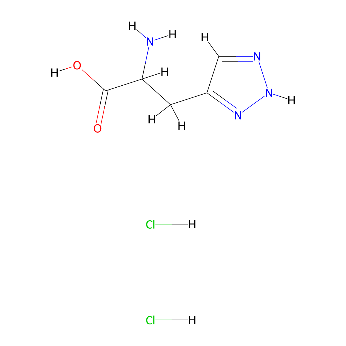2-amino-3-(2H-1,2,3-triazol-4-yl)propanoic acid dihydrochloride molecular structure, CAS 678980-96-6