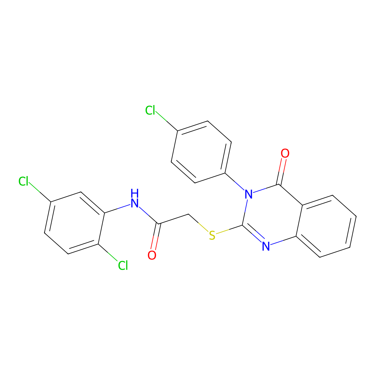 2-{[3-(4-chlorophenyl)-4-oxo-3,4-dihydroquinazolin-2-yl]sulfanyl}-N-(2,5-dichlorophenyl)acetamide molecular structure, CAS 678983-55-6