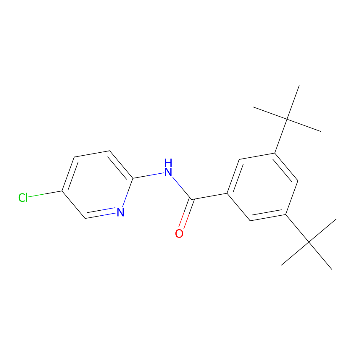 3,5-ditert-butyl-N-(5-chloropyridin-2-yl)benzamide molecular structure, CAS 678983-69-2