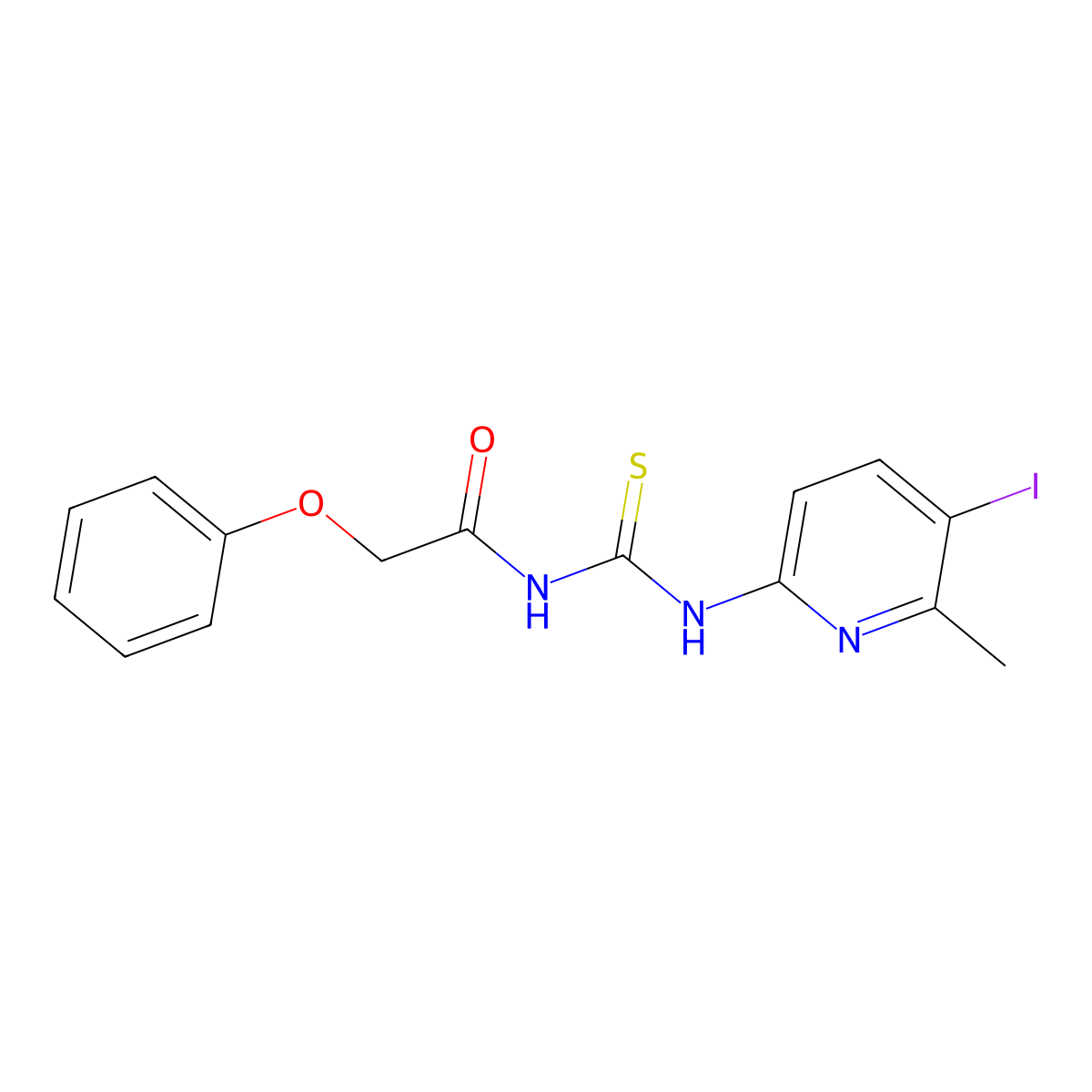 N-(5-iodo-6-methyl-2-pyridinyl)-N'-(phenoxyacetyl)thiourea molecular structure, CAS 678983-96-5