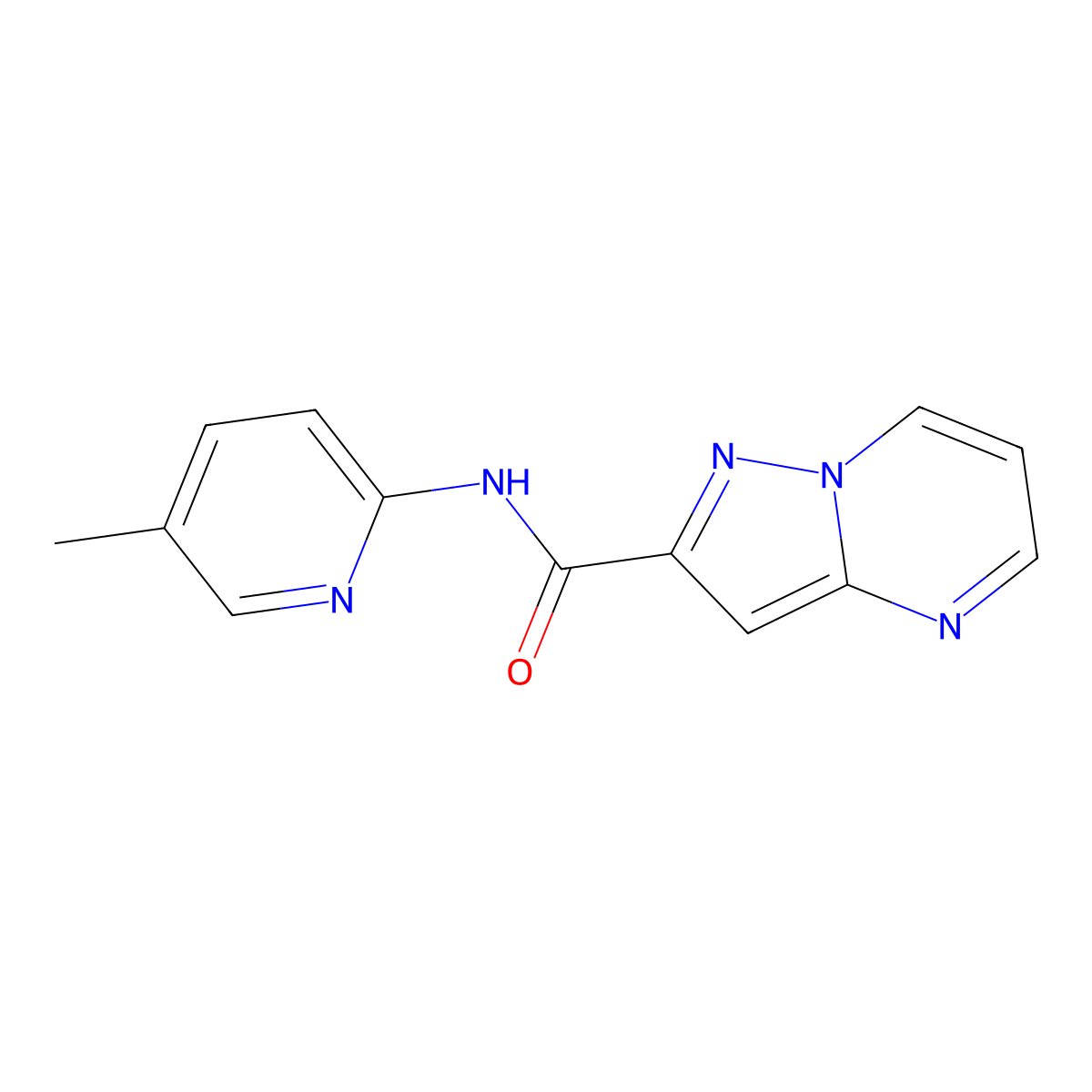 N-(5-methylpyridin-2-yl)pyrazolo[1,5-a]pyrimidine-2-carboxamide molecular structure, CAS 678984-00-4