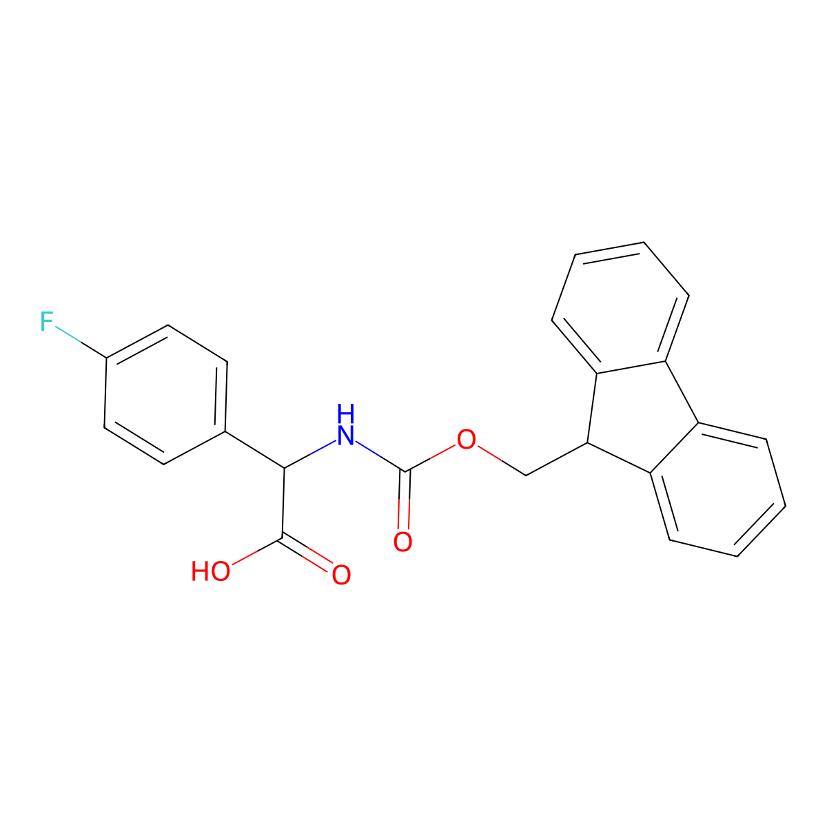 2-({[(9H-fluoren-9-yl)methoxy]carbonyl}amino)-2-(4-fluorophenyl)acetic acid molecular structure, CAS 678988-18-6