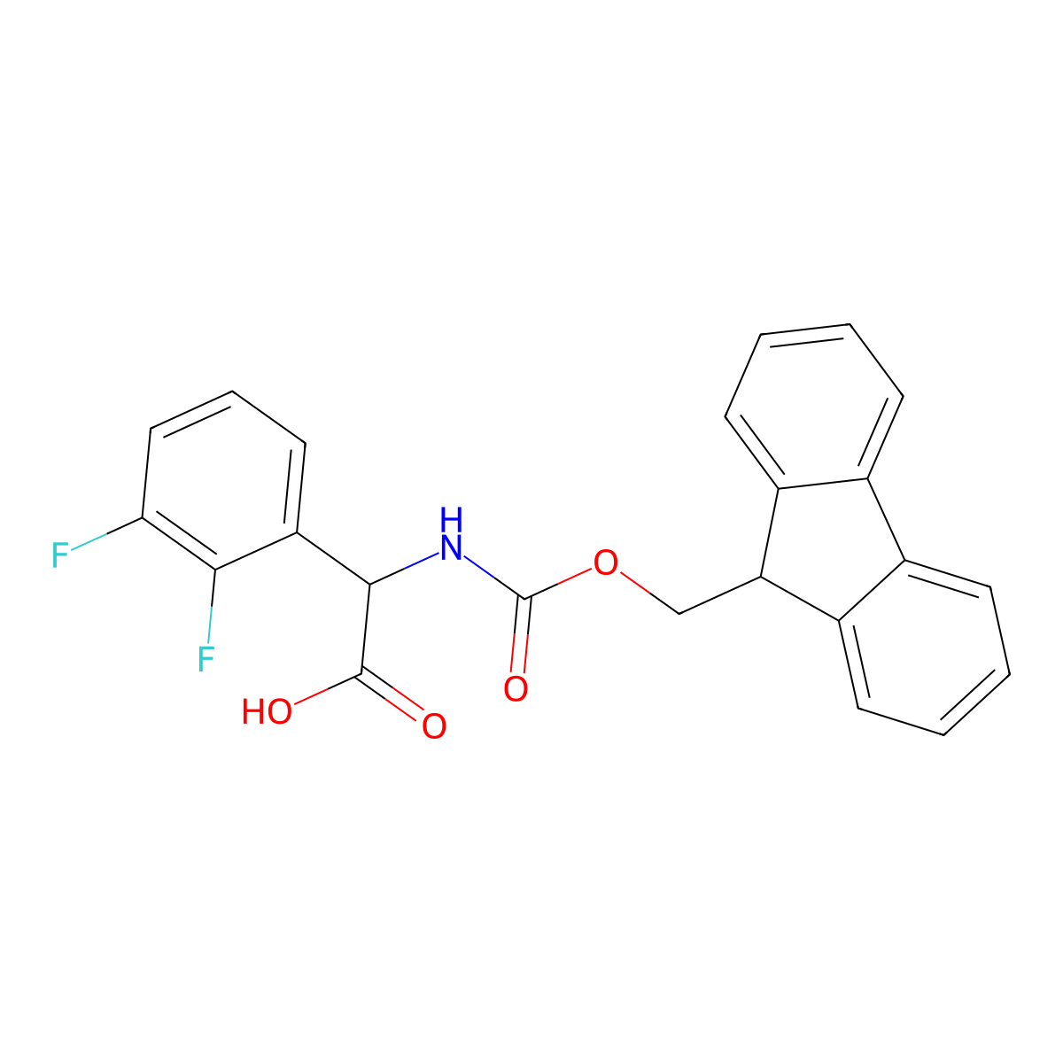 2-(2,3-difluorophenyl)-2-({[(9H-fluoren-9-yl)methoxy]carbonyl}amino)acetic acid molecular structure, CAS 678988-19-7