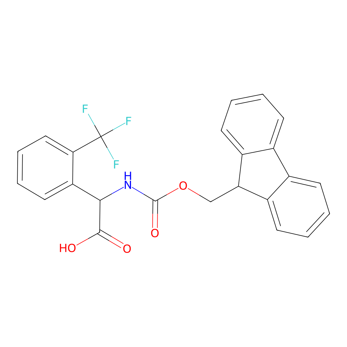 2-({[(9H-fluoren-9-yl)methoxy]carbonyl}amino)-2-[2-(trifluoromethyl)phenyl]acetic acid molecular structure, CAS 678991-02-1