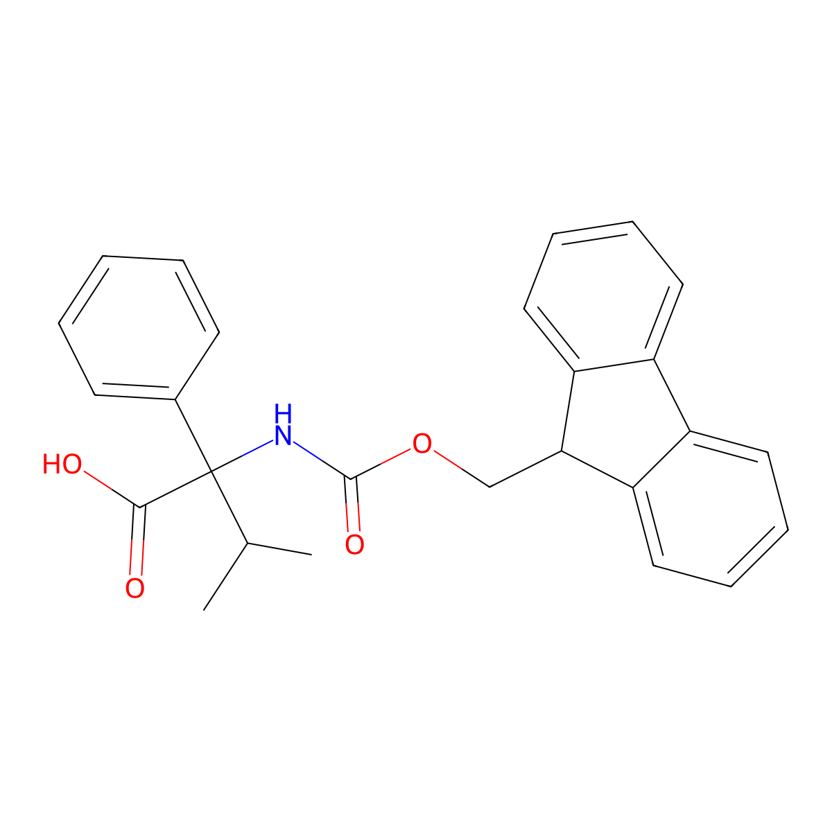 2-({[(9H-fluoren-9-yl)methoxy]carbonyl}amino)-3-methyl-2-phenylbutanoic acid molecular structure, CAS 678992-22-8