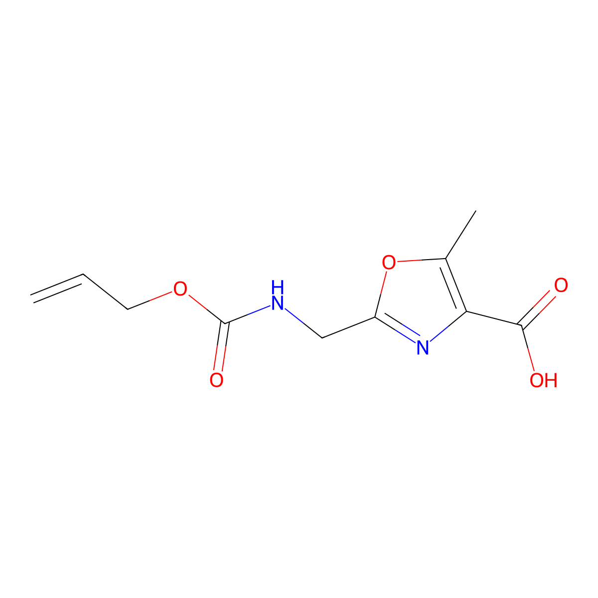 5-Methyl-2-({[(prop-2-en-1-yloxy)carbonyl]amino}methyl)-1,3-oxazole-4-carboxylic acid molecular structure, CAS 678992-96-6