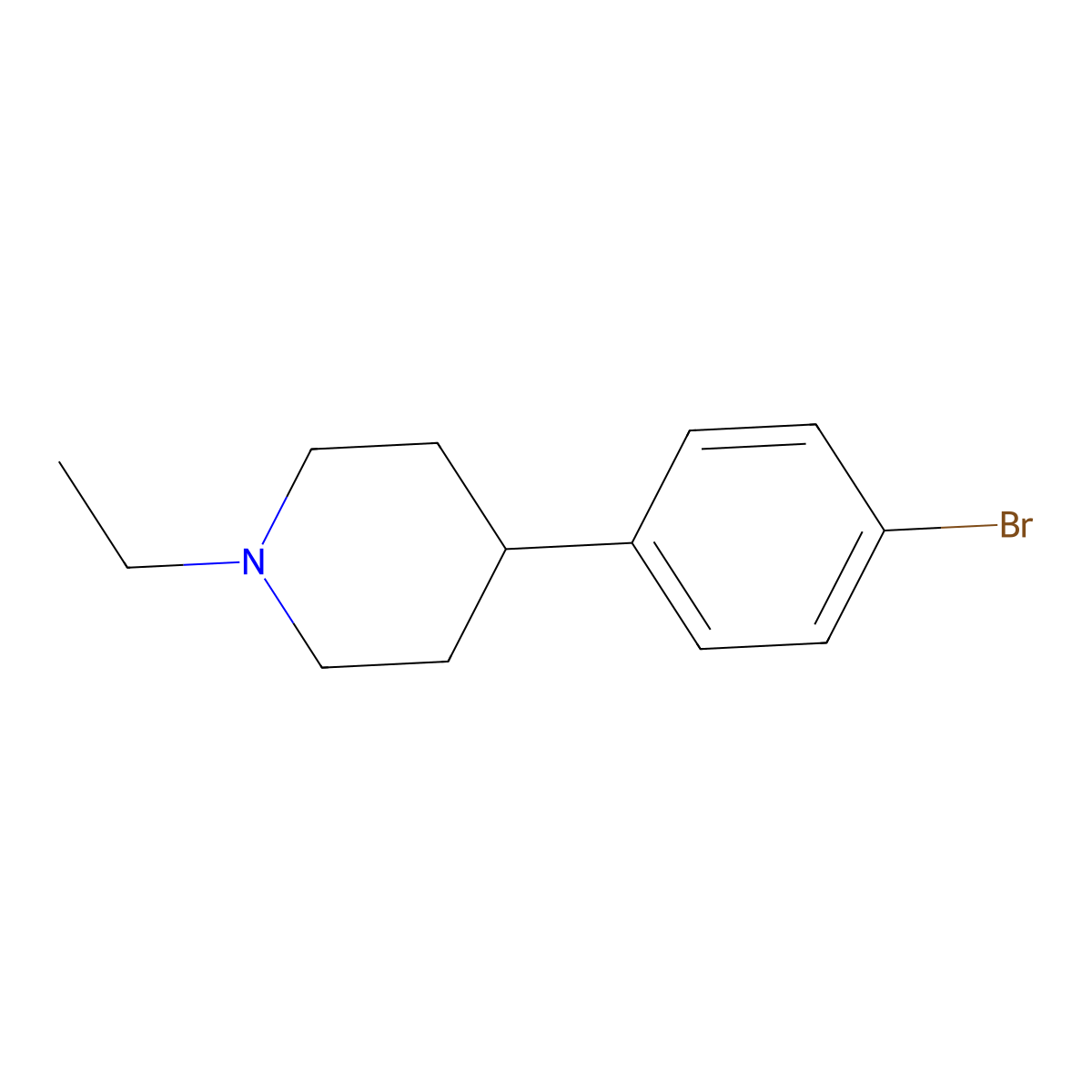 4-(4-Bromo-phenyl)-1-ethyl-piperidine molecular structure, CAS 678996-45-7