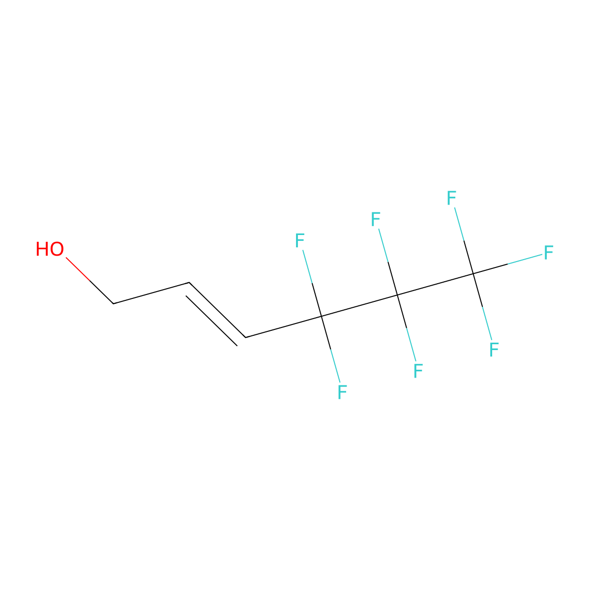 (2E)-4,4,5,5,6,6,6-Heptafluorohex-2-en-1-ol molecular structure, CAS 679-03-8