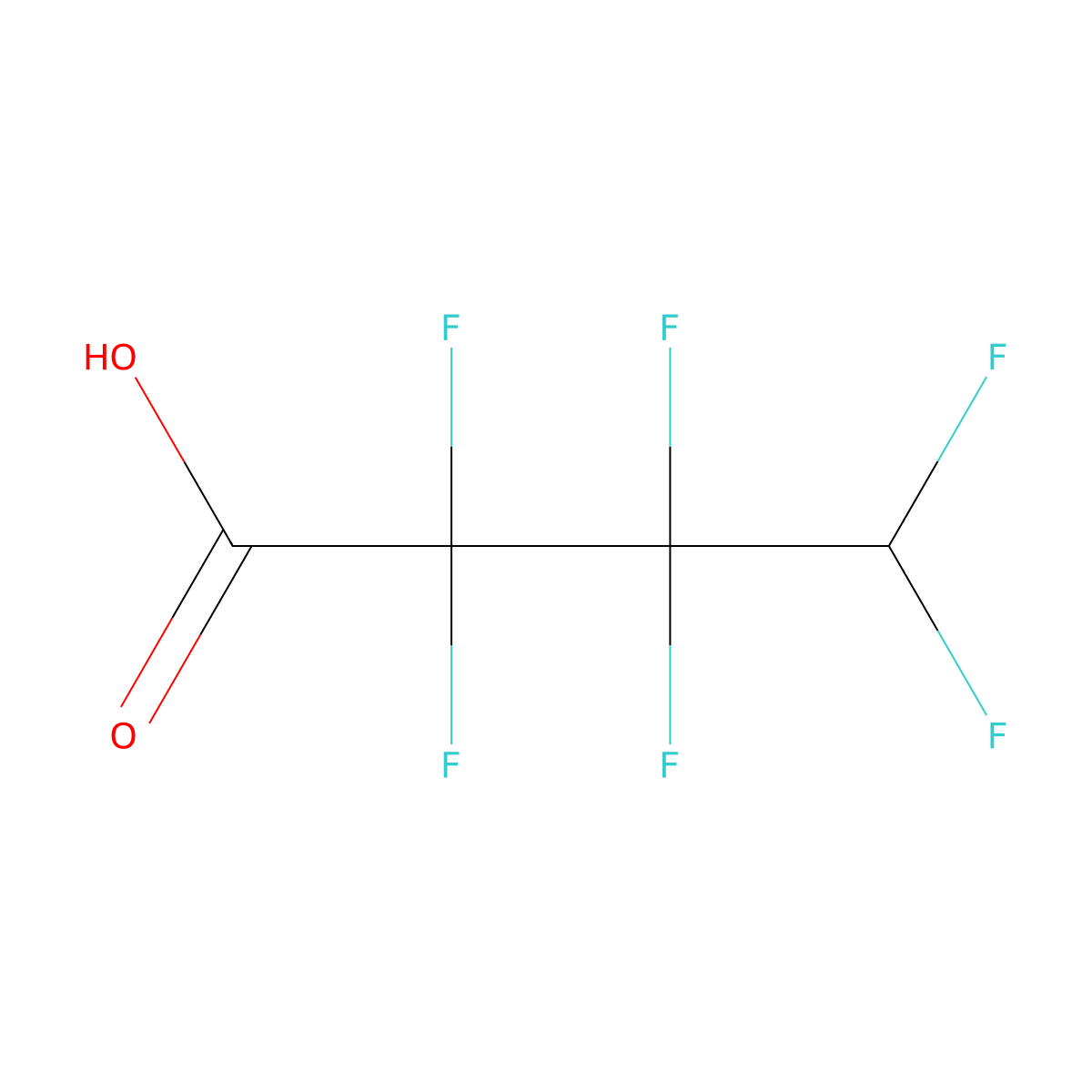 2,2,3,3,4,4-Hexafluorobutyric acid molecular structure, CAS 679-12-9