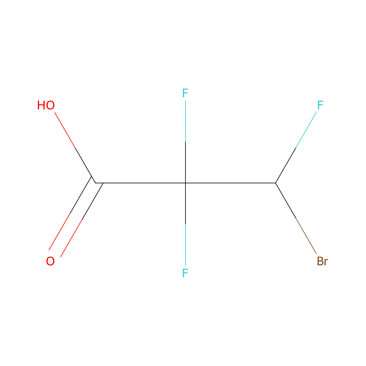 3-Bromo-2,2,3-trifluoropropanoic acid molecular structure, CAS 679-95-8