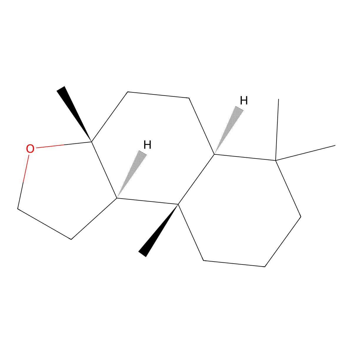 (-)-Ambroxide molecular structure, CAS 6790-58-5