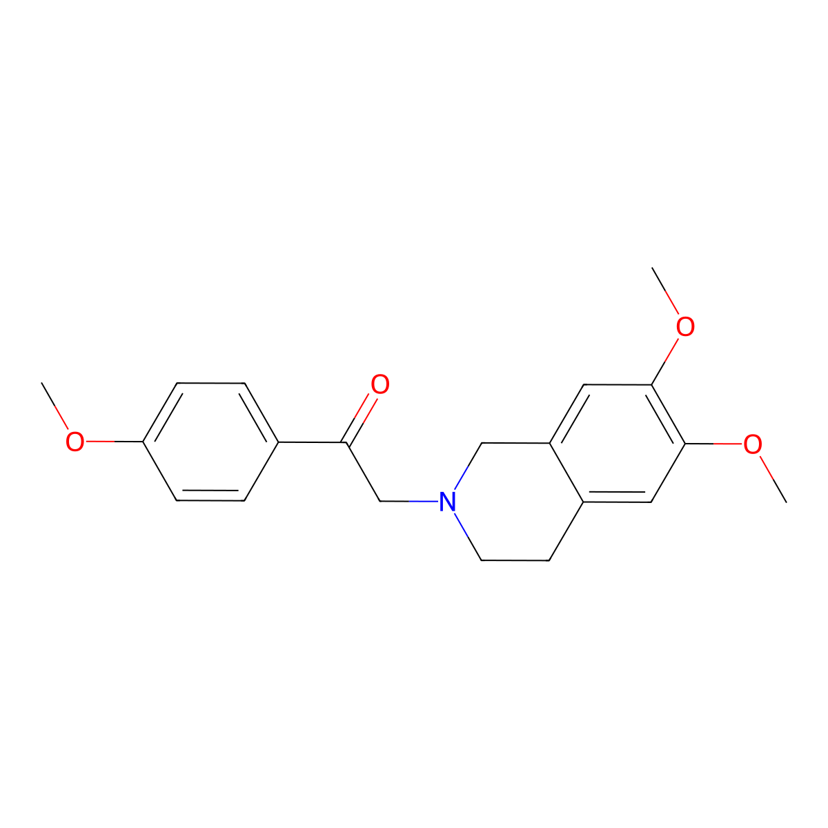 2-(3,4-Dihydro-6,7-dimethoxy-2(1H)-isoquinolinyl)-1-(4-methoxyphenyl)ethanone molecular structure, CAS 67902-65-2
