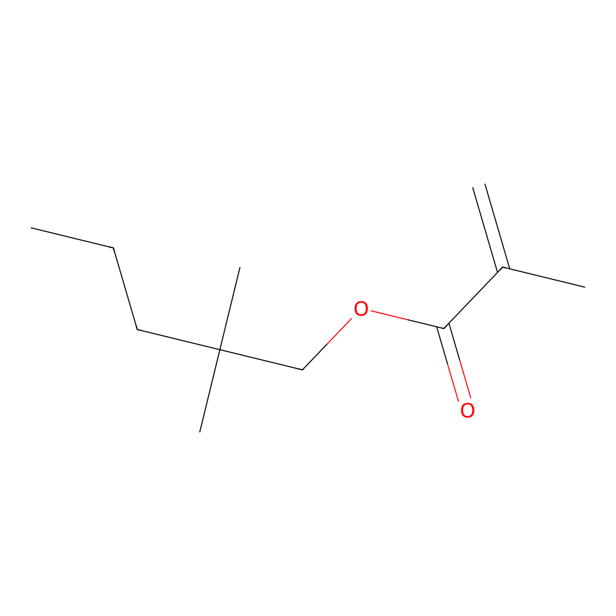 2,2-Dimethylpentyl methacrylate molecular structure, CAS 67905-09-3