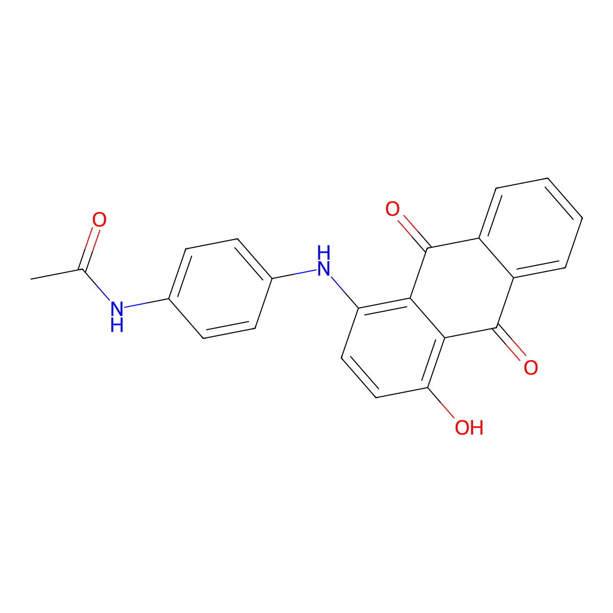 1-(p-Acetamidoanilino)-4-hydroxyanthraquinone molecular structure, CAS 67905-17-3