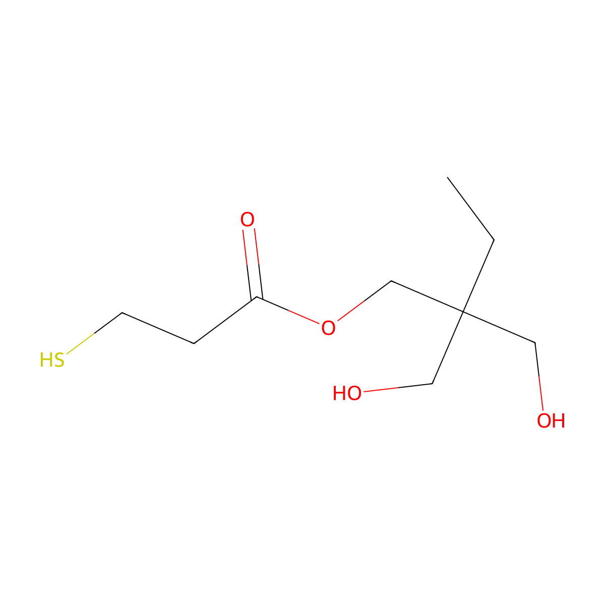 2,2-Bis(hydroxymethyl)butyl 3-mercaptopropionate molecular structure, CAS 67905-23-1