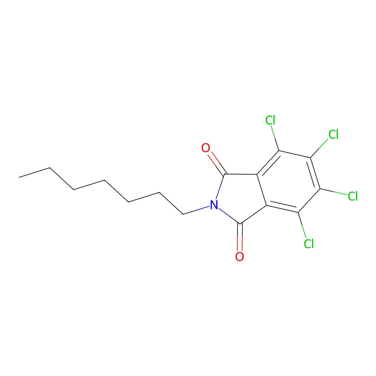 1H-Isoindole-1,3(2H)-dione, 4,5,6,7-tetrachloro-2-heptyl- molecular structure, CAS 67905-37-7