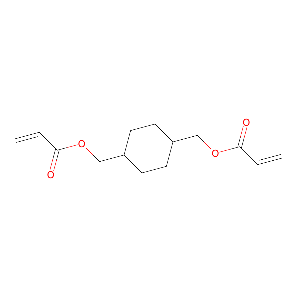 2-Propenoic acid, 1,1'-(1,4-cyclohexanediylbis(methylene)) ester molecular structure, CAS 67905-41-3
