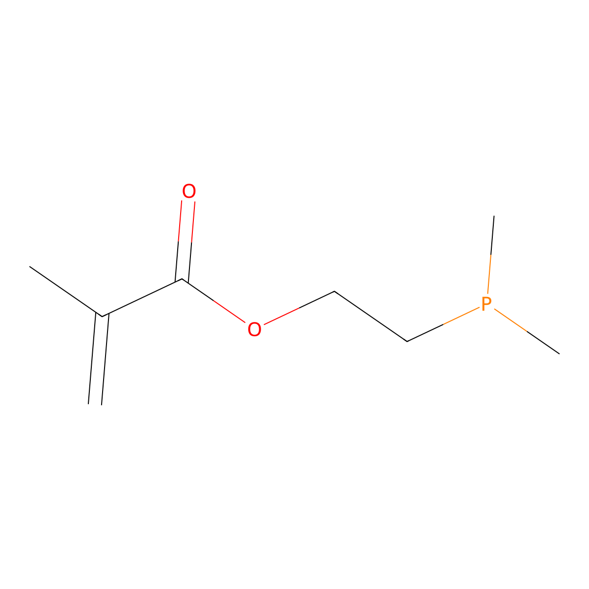 2-(Dimethylphosphino)ethyl methacrylate molecular structure, CAS 67905-47-9