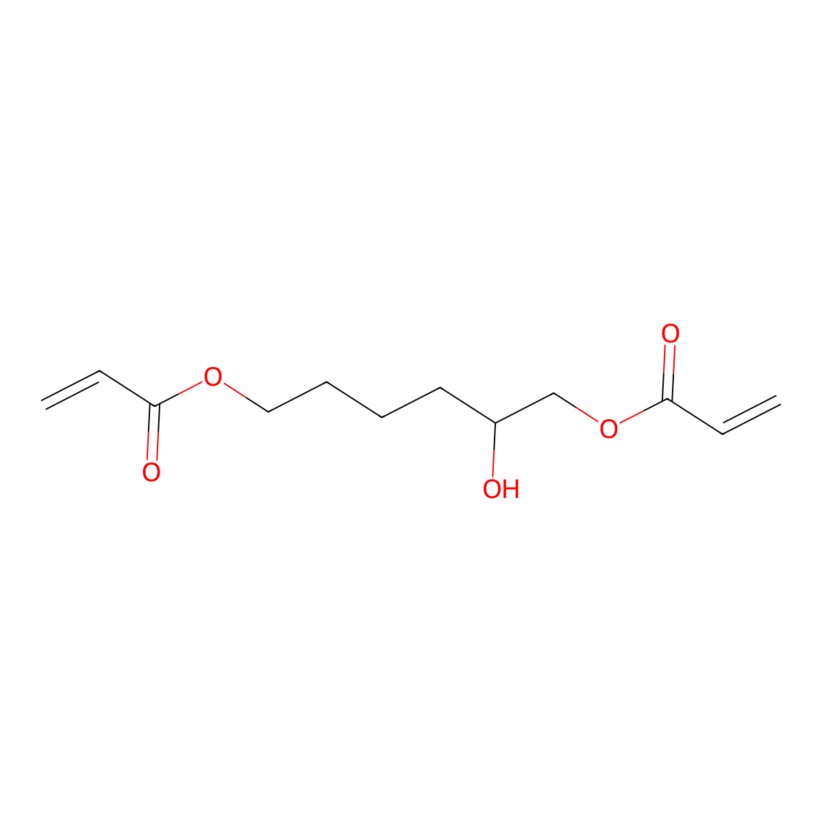 2-Propenoic acid, 1,1'-(2-hydroxy-1,6-hexanediyl) ester molecular structure, CAS 67905-48-0