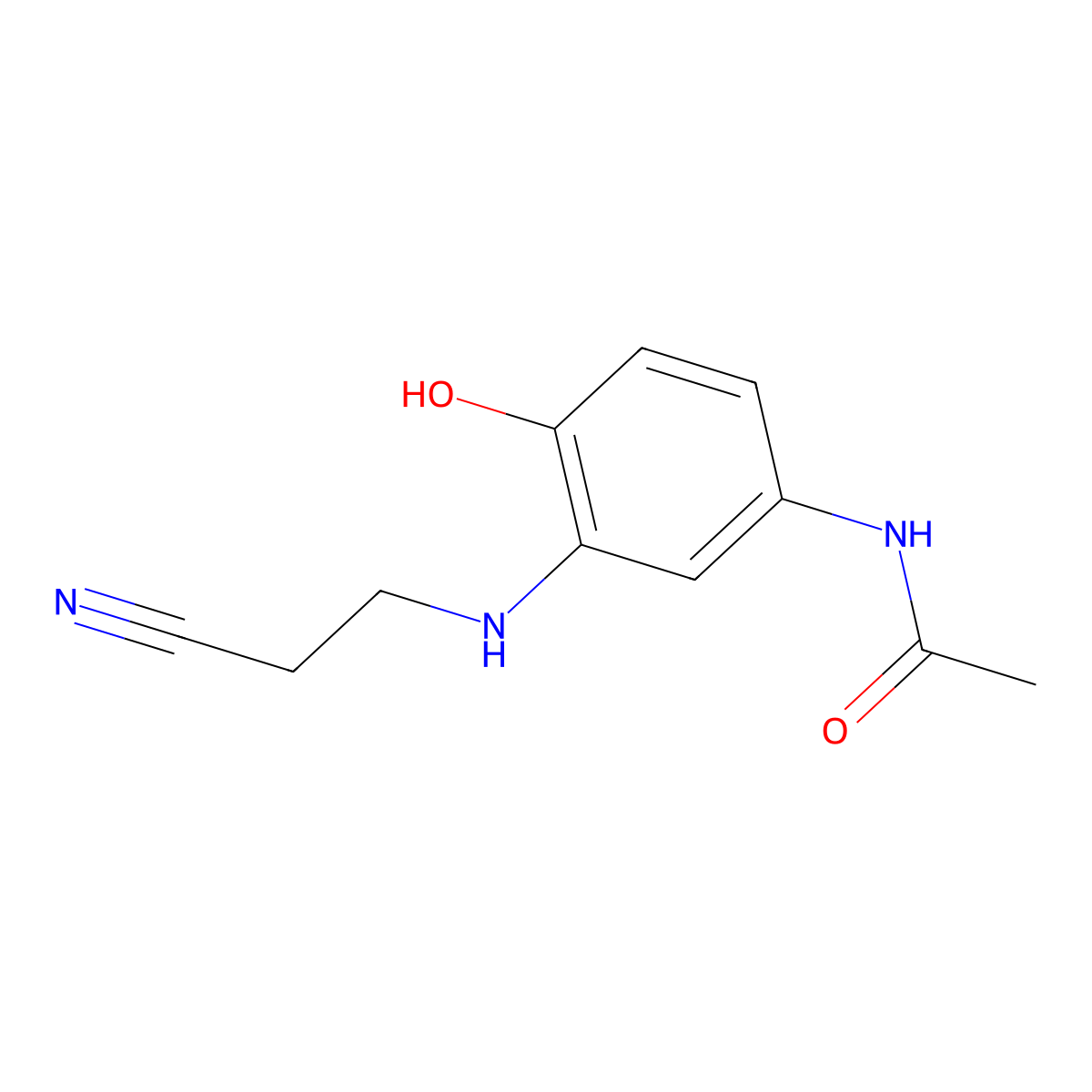 Acetamide, N-[3-[(2-cyanoethyl)amino]-4-hydroxyphenyl]- molecular structure, CAS 67905-63-9