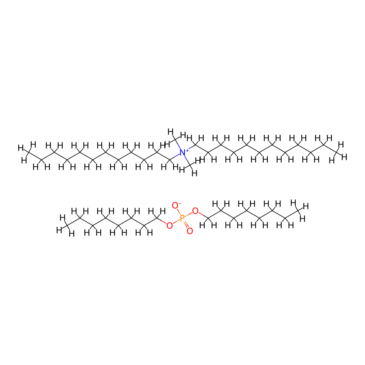 1-Dodecanaminium, N-dodecyl-N,N-dimethyl-, diisooctyl phosphate (1:1) molecular structure, CAS 67907-18-0