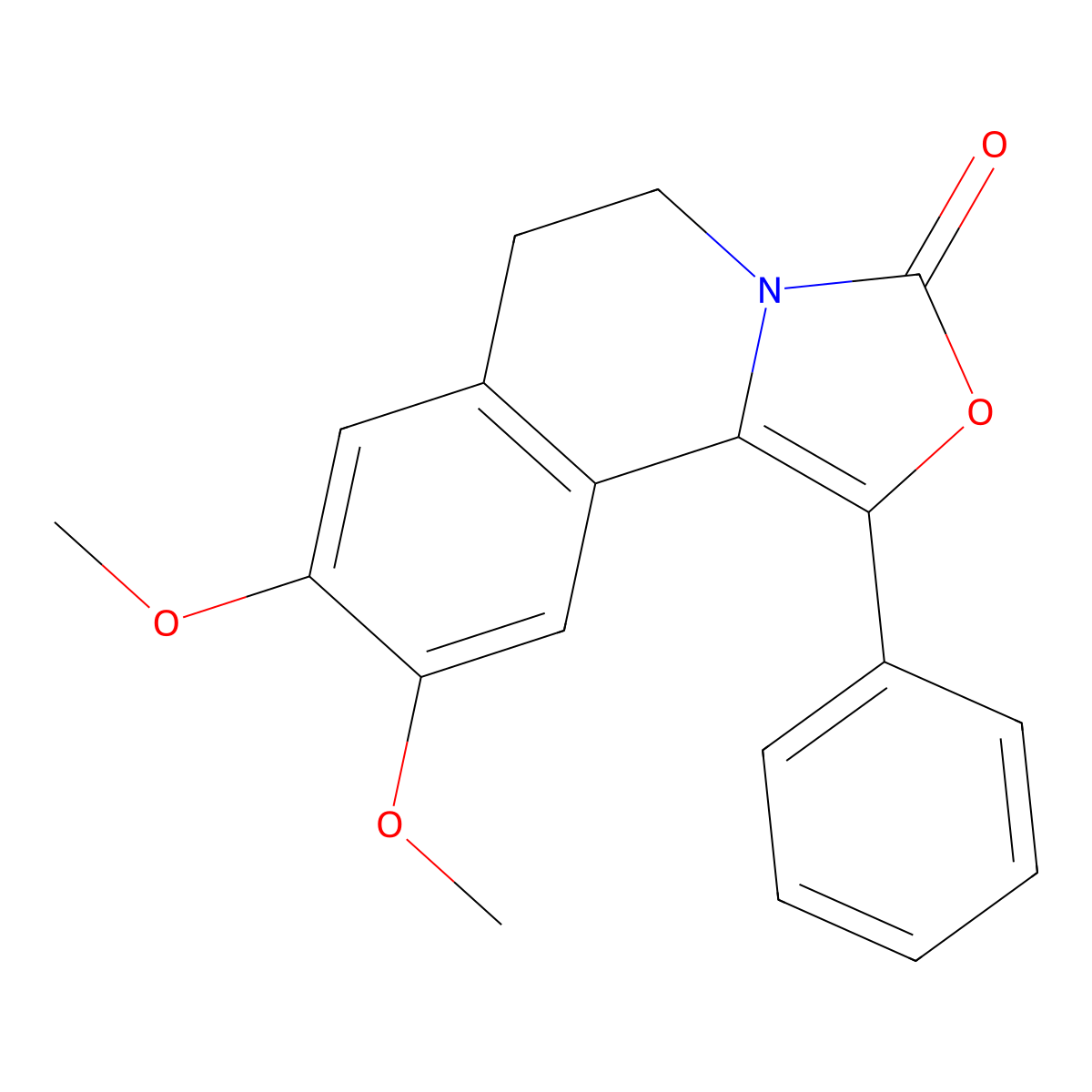 8,9-Dimethoxy-1-phenyl-5,6-dihydro[1,3]oxazolo[4,3-a]isoquinolin-3-one molecular structure, CAS 67909-89-1