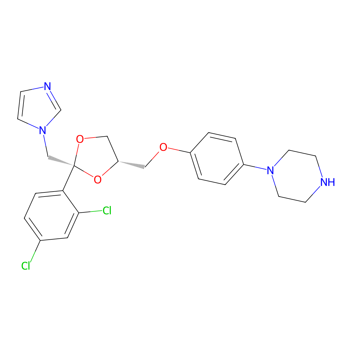 Deacetylketoconazole molecular structure, CAS 67914-61-8