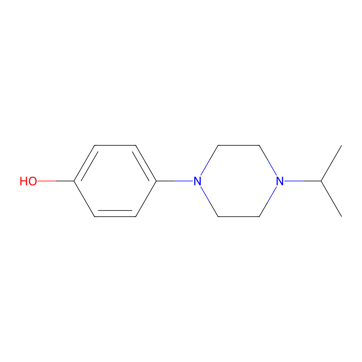 p-(4-Isopropyl-1-piperazinyl)phenol molecular structure, CAS 67914-97-0