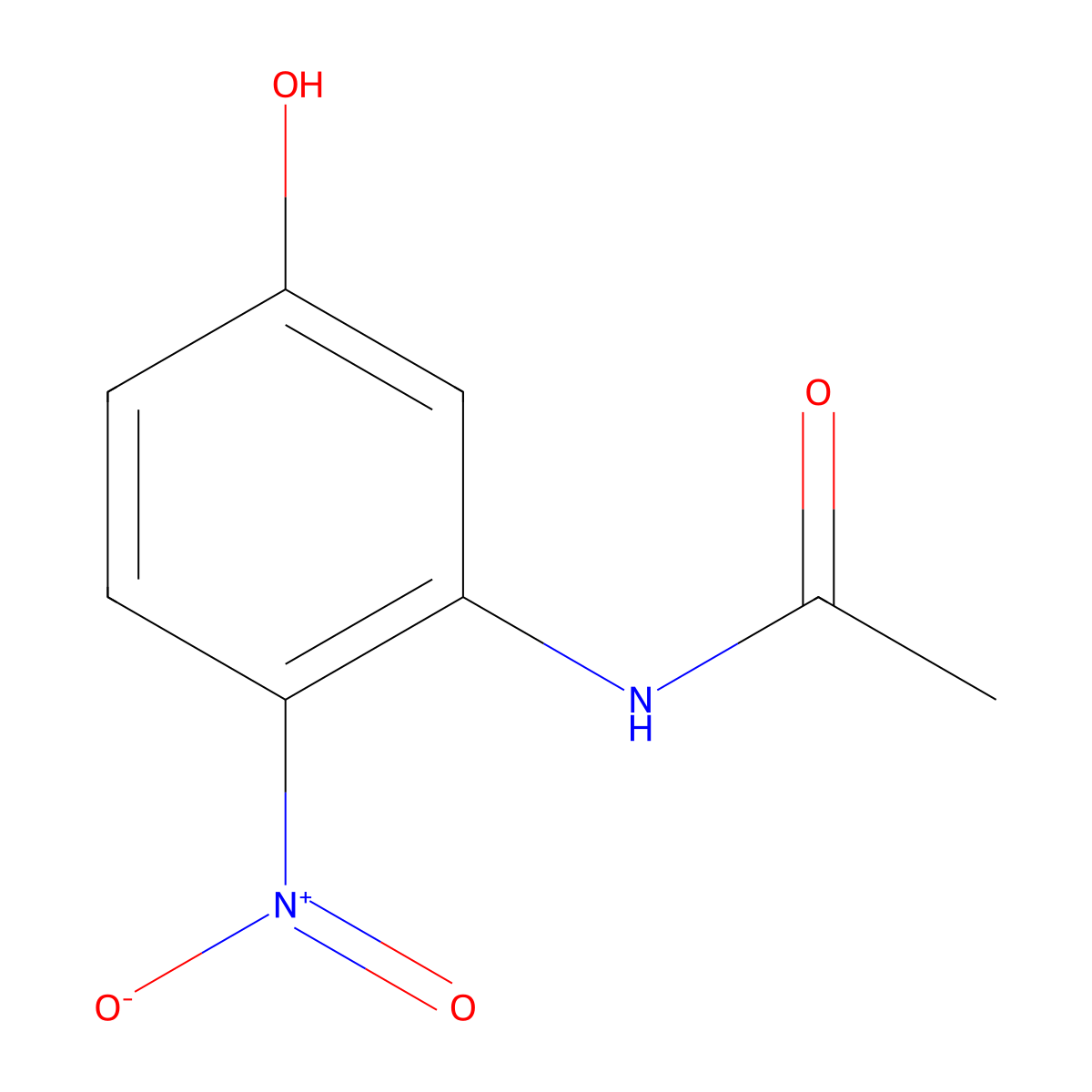 N-(5-hydroxy-2-nitrophenyl)acetamide molecular structure, CAS 67915-26-8