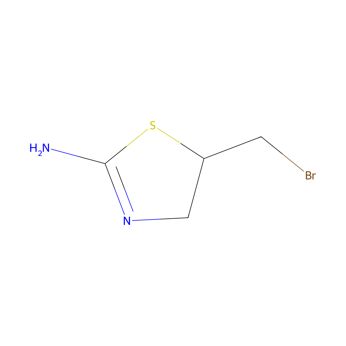 5-(Bromomethyl)-4,5-dihydro-1,3-thiazol-2-amine molecular structure, CAS 67917-68-4