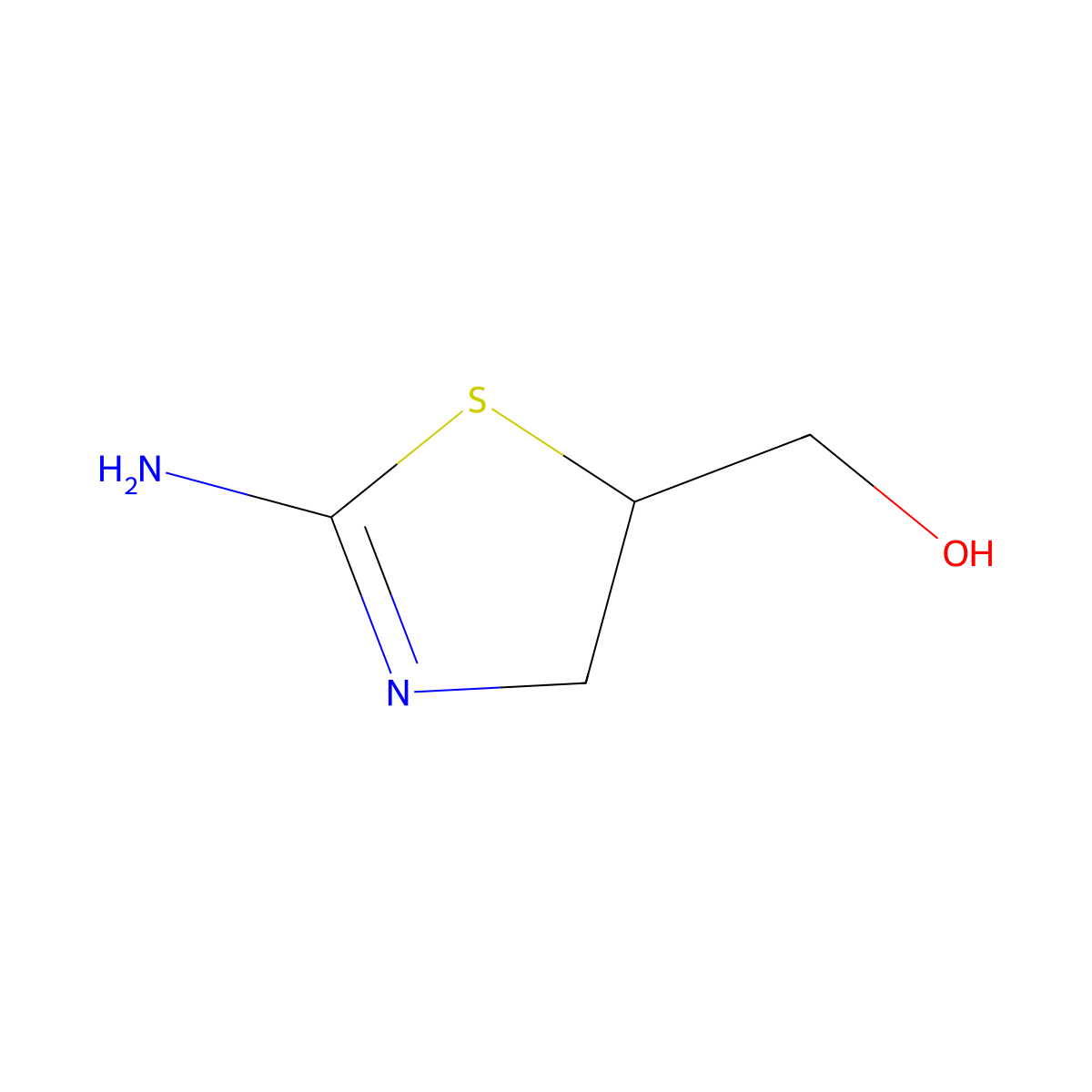 (2-Amino-4,5-dihydro-1,3-thiazol-5-yl)methanol molecular structure, CAS 67917-69-5