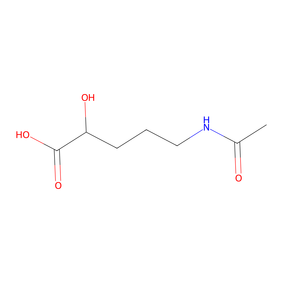 5-Acetamido-2-hydroxypentanoic acid molecular structure, CAS 67920-51-8