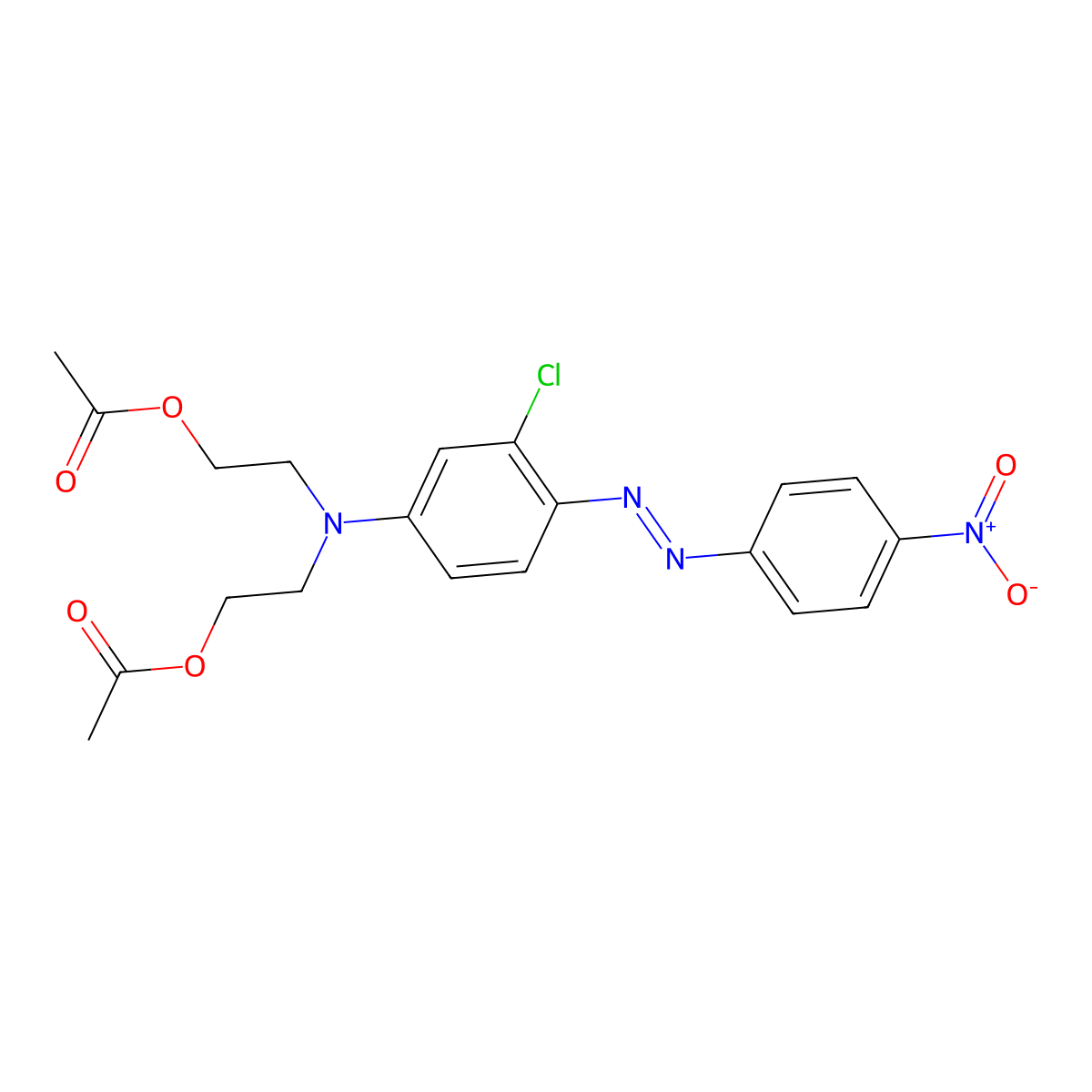 Ethanol, 2,2'-((3-chloro-4-(2-(4-nitrophenyl)diazenyl)phenyl)imino)bis-, 1,1'-diacetate molecular structure, CAS 67923-44-8
