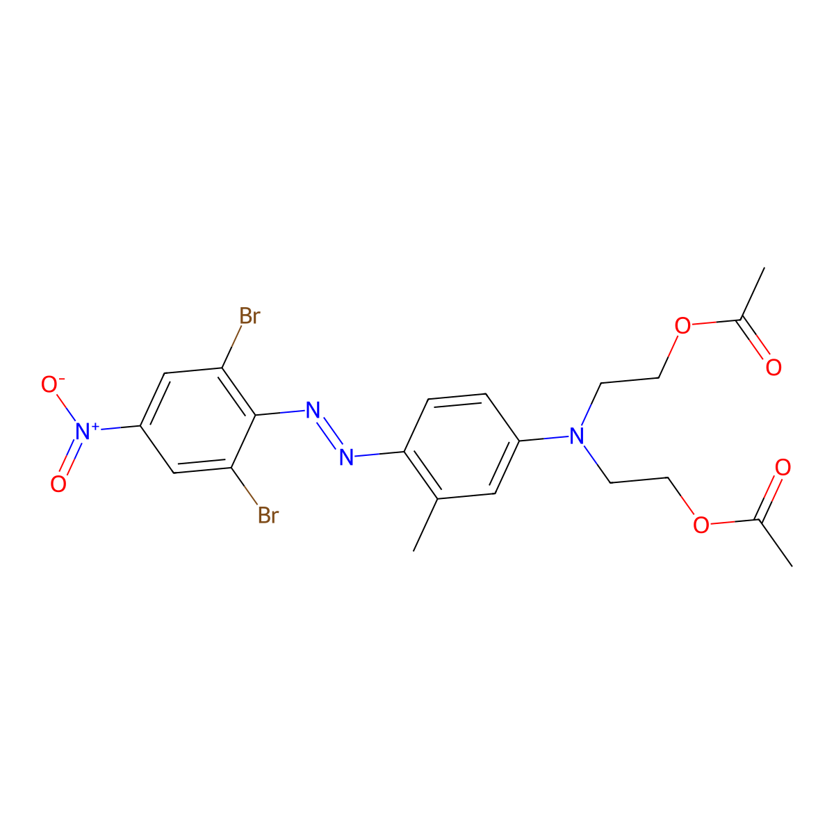 Ethanol, 2,2'-[[4-[2-(2,6-dibromo-4-nitrophenyl)diazenyl]-3-methylphenyl]imino]bis-, 1,1'-diacetate molecular structure, CAS 67923-46-0