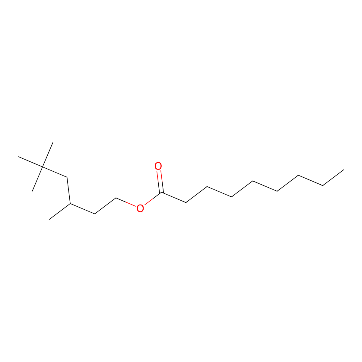 Nonanoic acid, 3,5,5-trimethylhexyl ester molecular structure, CAS 67923-51-7