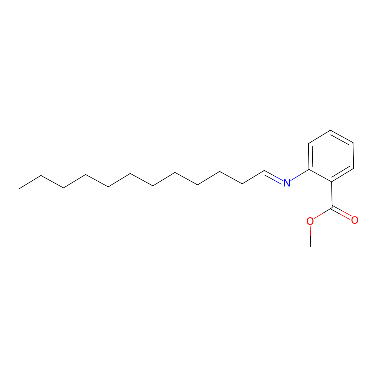 Benzoic acid, 2-(dodecylideneamino)-, methyl ester molecular structure, CAS 67924-14-5