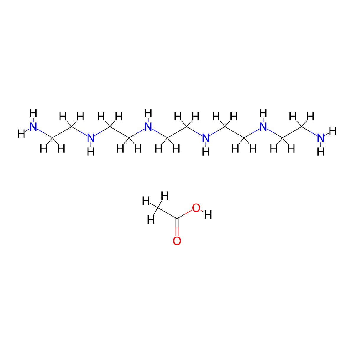 3,6,9,12-Tetraazatetradecane-1,14-diamine, acetate (1:?) molecular structure, CAS 67924-15-6