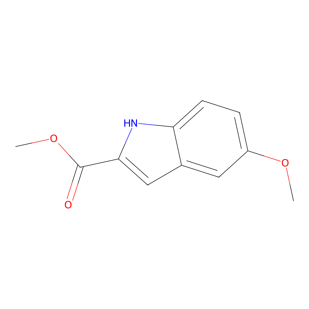 1H-Indole-2-carboxylic acid, 5-methoxy-, methyl ester molecular structure, CAS 67929-86-6