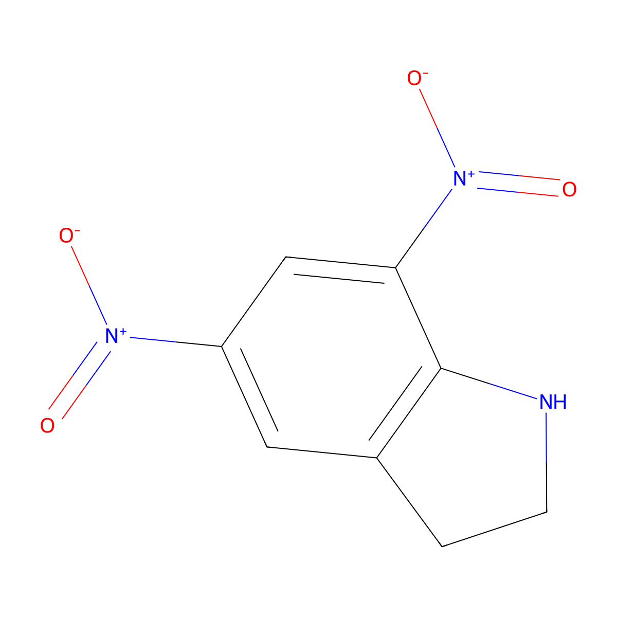5,7-Dinitroindoline molecular structure, CAS 67932-53-0