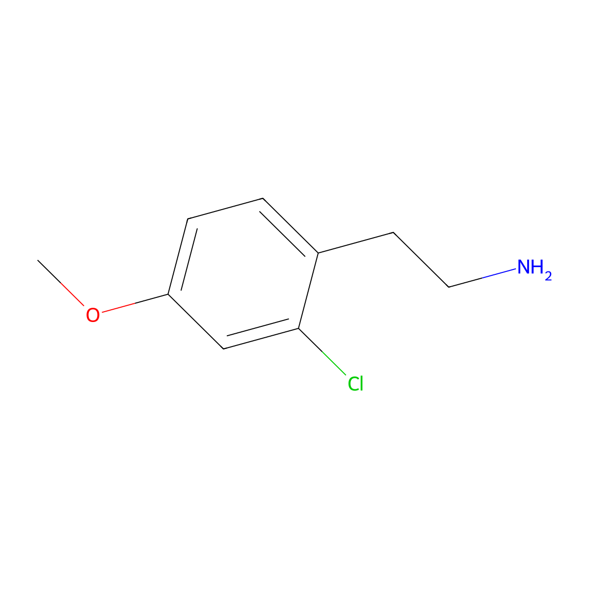 2-(2-Chloro-4-methoxyphenyl)ethan-1-amine molecular structure, CAS 67932-57-4