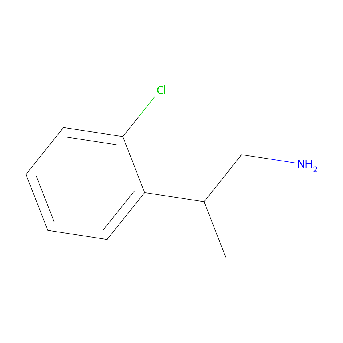 2-(2-Chlorophenyl)propan-1-amine molecular structure, CAS 67932-61-0