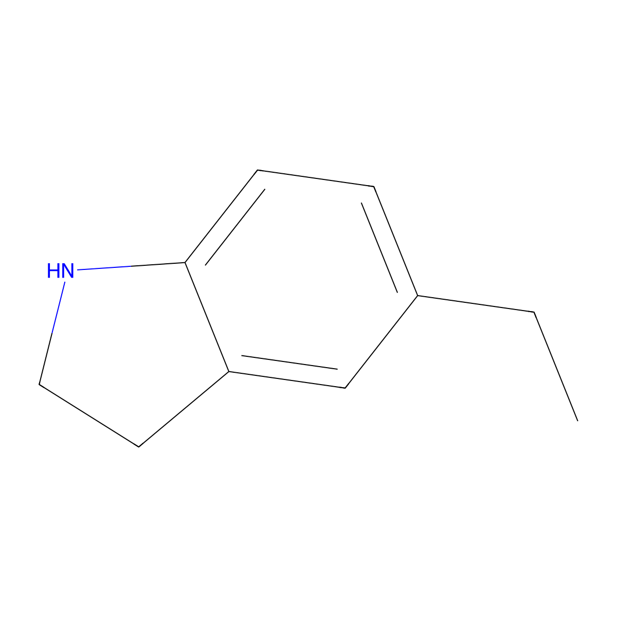 5-ethyl-2,3-dihydro-1H-indole molecular structure, CAS 67932-65-4