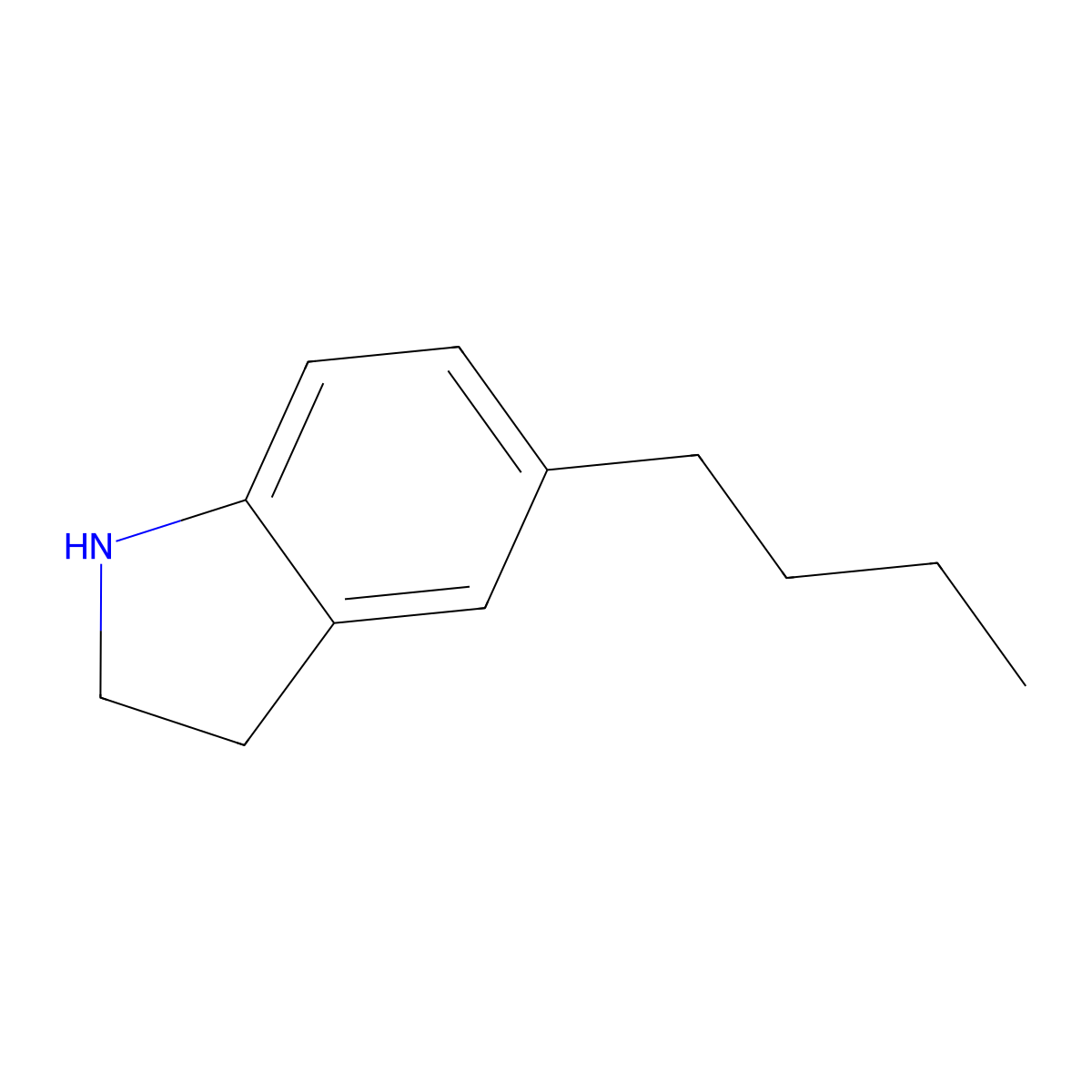 5-Butylindoline molecular structure, CAS 67932-67-6