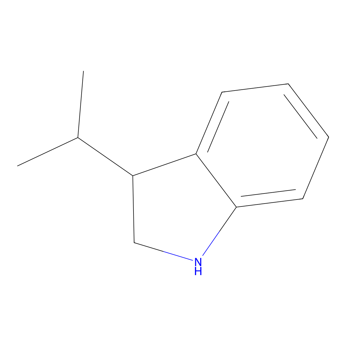 3-(propan-2-yl)-2,3-dihydro-1H-indole molecular structure, CAS 67932-69-8